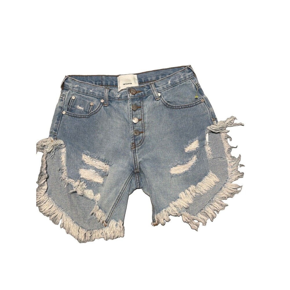 One Teaspoon Distressed Denim Women's Shorts - Blue Size 26